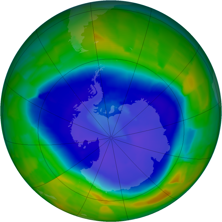 Antarctic ozone map for 10 September 2011